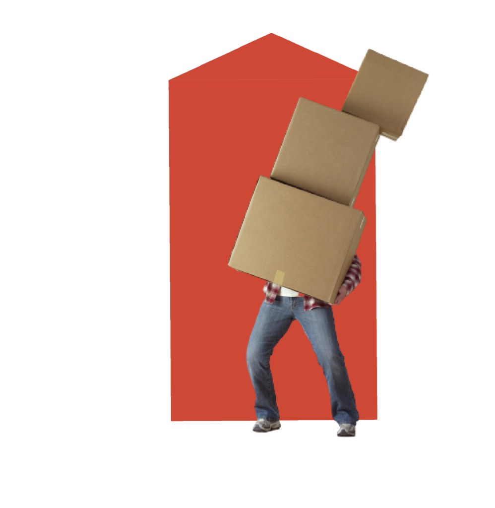 Carrying a large pile of boxes